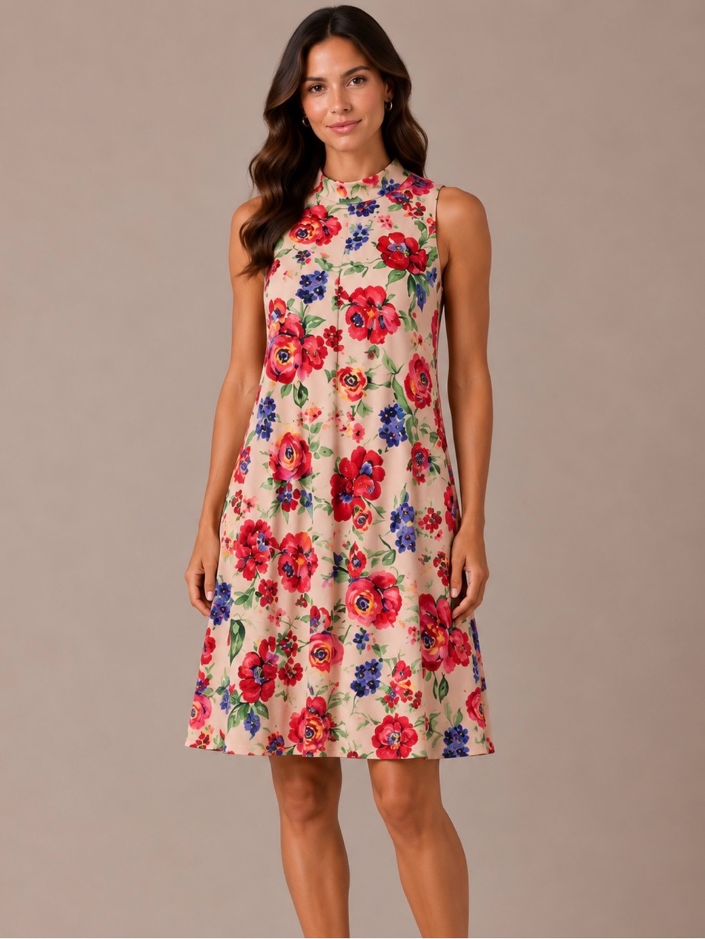 EVERLY SZ Small Pink Floral Dress Halter A-Line Whimsical Cottagecore EUC